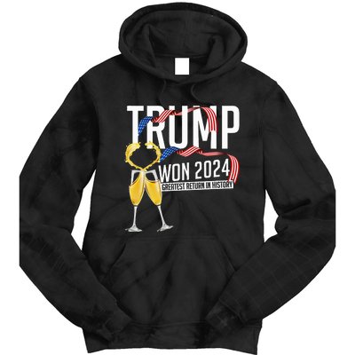 Donald Trump Won 2024 Election Inauguration Tie Dye Hoodie