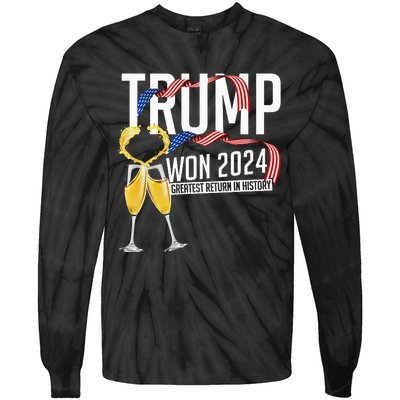 Donald Trump Won 2024 Election Inauguration Tie-Dye Long Sleeve Shirt