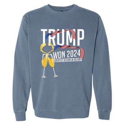 Donald Trump Won 2024 Election Inauguration Garment-Dyed Sweatshirt