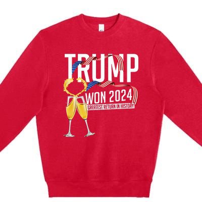 Donald Trump Won 2024 Election Inauguration Premium Crewneck Sweatshirt