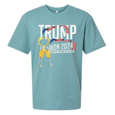 Donald Trump Won 2024 Election Inauguration Sueded Cloud Jersey T-Shirt