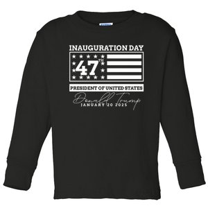 Donald Trump Won 2024 Election Inauguration Sweatshirt Toddler Long Sleeve Shirt