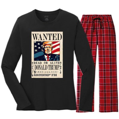 Donald Trump Wanted 1.5 Billion Funny Women's Long Sleeve Flannel Pajama Set 