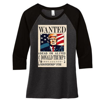 Donald Trump Wanted 1.5 Billion Funny Women's Tri-Blend 3/4-Sleeve Raglan Shirt