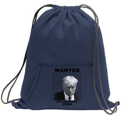 DONALD TRUMP WANTED FOR PRESIDENT 2024 President Trump Mugshot Sweatshirt Cinch Pack Bag