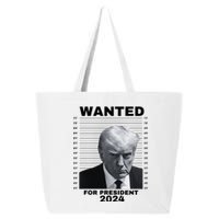 DONALD TRUMP WANTED FOR PRESIDENT 2024 President Trump Mugshot 25L Jumbo Tote