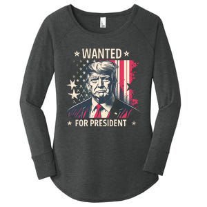 Donald Trump Wanted For President Women's Perfect Tri Tunic Long Sleeve Shirt