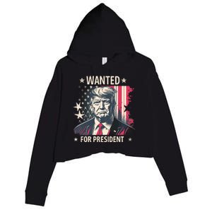 Donald Trump Wanted For President Crop Fleece Hoodie