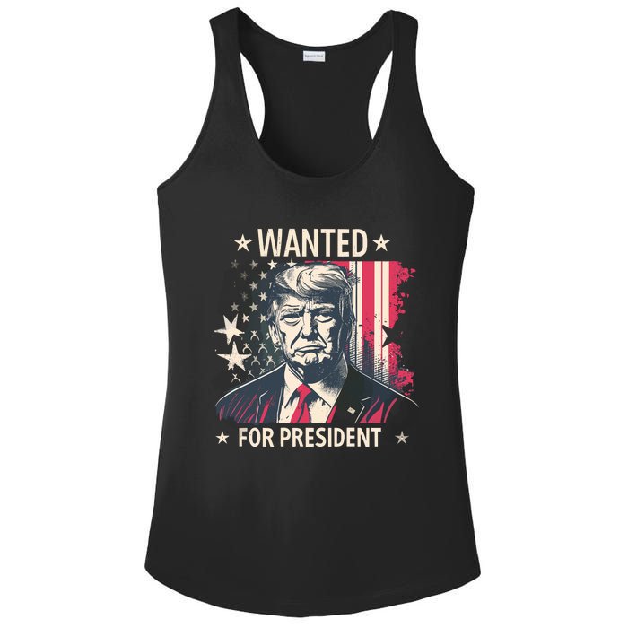 Donald Trump Wanted For President Ladies PosiCharge Competitor Racerback Tank