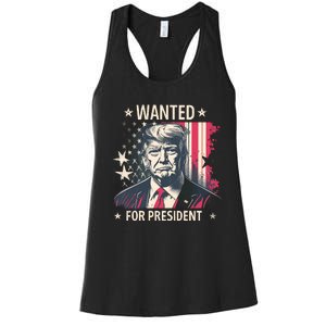 Donald Trump Wanted For President Women's Racerback Tank