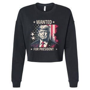 Donald Trump Wanted For President Cropped Pullover Crew