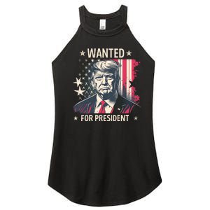 Donald Trump Wanted For President Women's Perfect Tri Rocker Tank