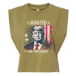 Donald Trump Wanted For President Garment-Dyed Women's Muscle Tee