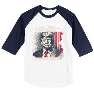 Donald Trump Wanted For President Baseball Sleeve Shirt