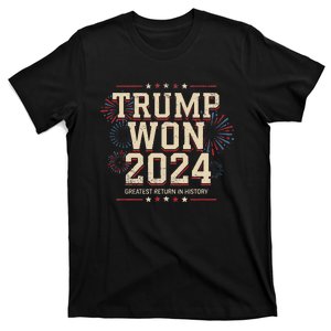 Donald Trump Won 2024 Election Inauguration T-Shirt