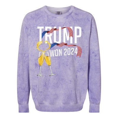 Donald Trump Won 2024 Election Inauguration Colorblast Crewneck Sweatshirt