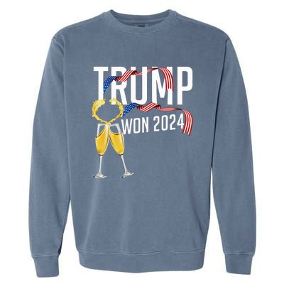 Donald Trump Won 2024 Election Inauguration Garment-Dyed Sweatshirt