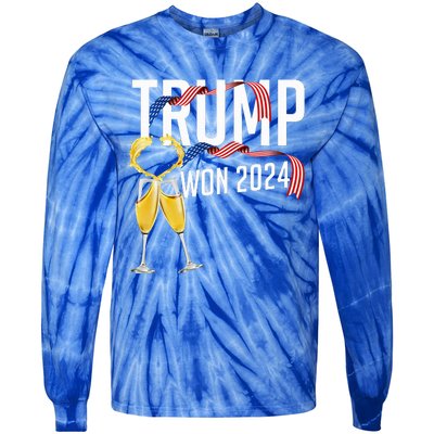 Donald Trump Won 2024 Election Inauguration Tie-Dye Long Sleeve Shirt