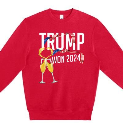 Donald Trump Won 2024 Election Inauguration Premium Crewneck Sweatshirt