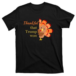 Donald Trump Won Thanksgiving Thankful Election 2024 T-Shirt