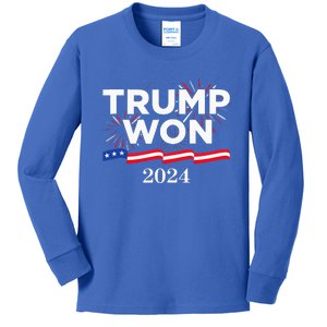 Donald Trump Won 2024 Election Inauguration Kids Long Sleeve Shirt