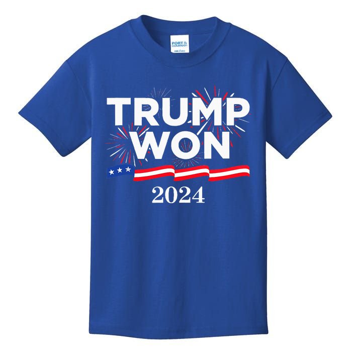 Donald Trump Won 2024 Election Inauguration Kids T-Shirt