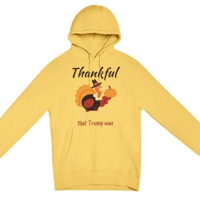 Donald Trump Won Thanksgiving Thankful Election 2024 Premium Pullover Hoodie