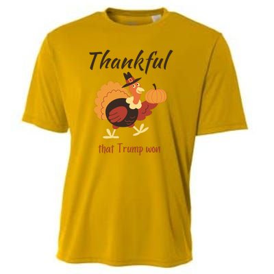 Donald Trump Won Thanksgiving Thankful Election 2024 Cooling Performance Crew T-Shirt