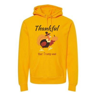 Donald Trump Won Thanksgiving Thankful Election 2024 Premium Hoodie