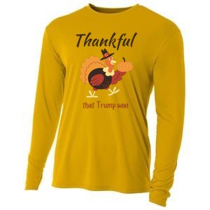 Donald Trump Won Thanksgiving Thankful Election 2024 Cooling Performance Long Sleeve Crew