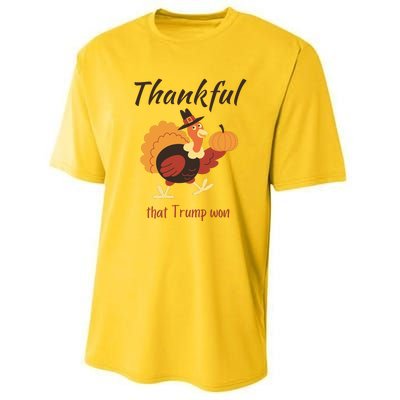 Donald Trump Won Thanksgiving Thankful Election 2024 Performance Sprint T-Shirt