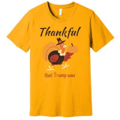 Donald Trump Won Thanksgiving Thankful Election 2024 Premium T-Shirt