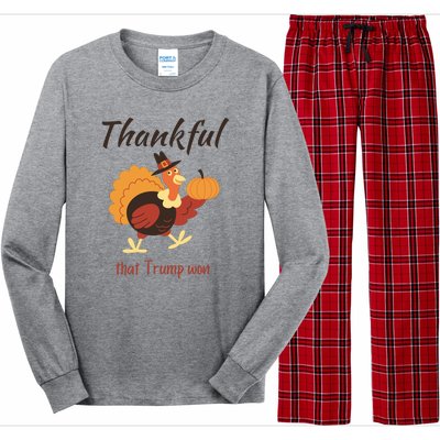 Donald Trump Won Thanksgiving Thankful Election 2024 Long Sleeve Pajama Set