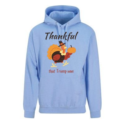 Donald Trump Won Thanksgiving Thankful Election 2024 Unisex Surf Hoodie