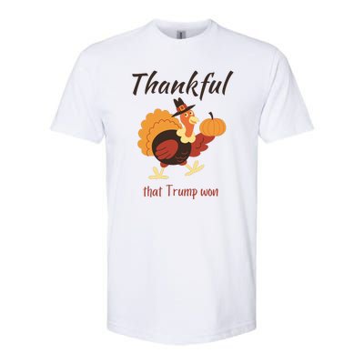 Donald Trump Won Thanksgiving Thankful Election 2024 Softstyle CVC T-Shirt