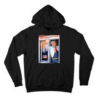 Donald Trump Waving Fast Food Drive Through French Fry Cook Hoodie