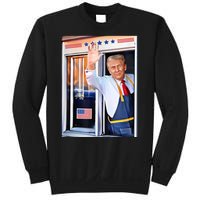 Donald Trump Waving Fast Food Drive Through French Fry Cook Sweatshirt