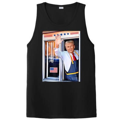 Donald Trump Waving Fast Food Drive Through French Fry Cook PosiCharge Competitor Tank