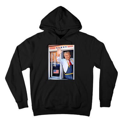 Donald Trump Waving Fast Food Drive Through French Fry Cook Tall Hoodie