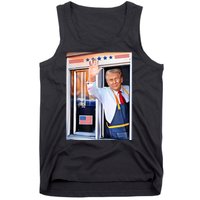 Donald Trump Waving Fast Food Drive Through French Fry Cook Tank Top