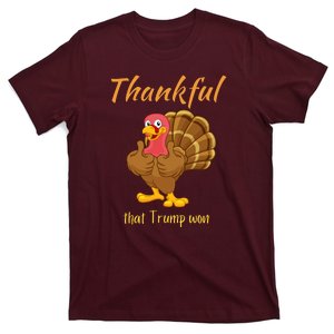 Donald Trump Won Thanksgiving Thankful Election 2024 T-Shirt