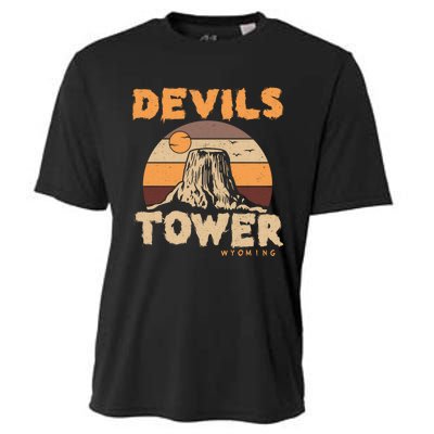 Devil's Tower Wyoming Hiking Camping Mountains Meaningful Gift Cooling Performance Crew T-Shirt