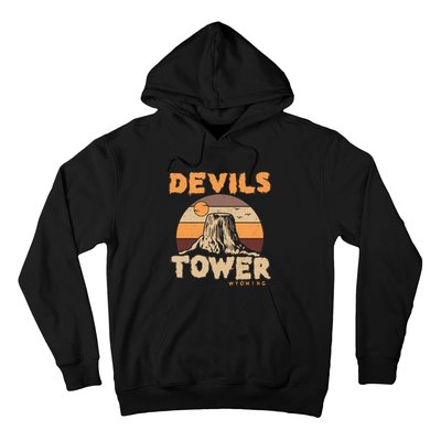 Devil's Tower Wyoming Hiking Camping Mountains Meaningful Gift Hoodie