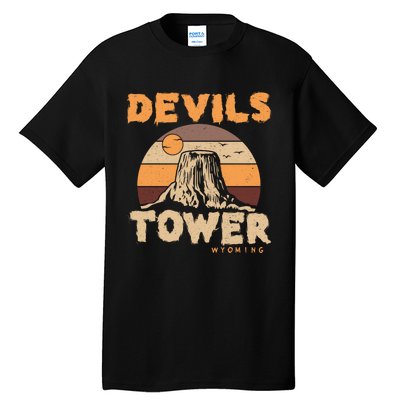 Devil's Tower Wyoming Hiking Camping Mountains Meaningful Gift Tall T-Shirt