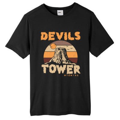 Devil's Tower Wyoming Hiking Camping Mountains Meaningful Gift Tall Fusion ChromaSoft Performance T-Shirt