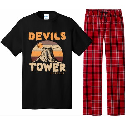 Devil's Tower Wyoming Hiking Camping Mountains Meaningful Gift Pajama Set