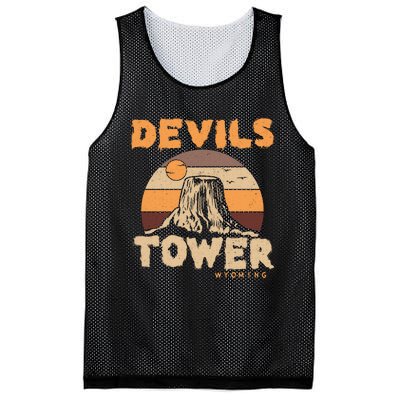 Devil's Tower Wyoming Hiking Camping Mountains Meaningful Gift Mesh Reversible Basketball Jersey Tank