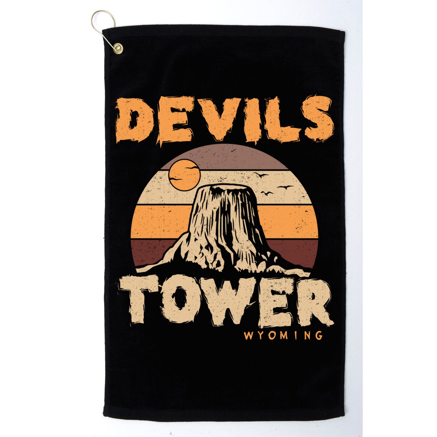 Devil's Tower Wyoming Hiking Camping Mountains Meaningful Gift Golf Towel