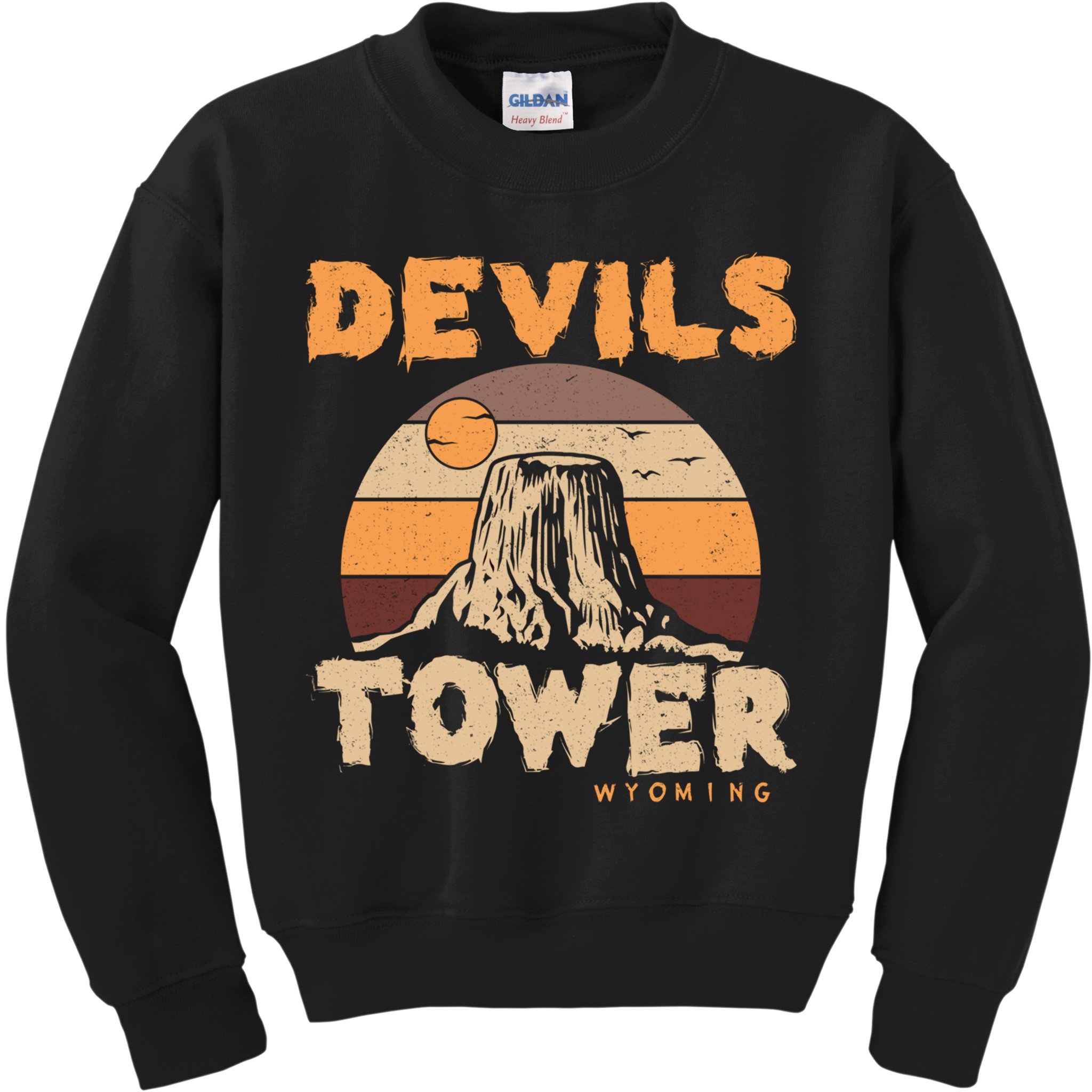 Devil's Tower Wyoming Hiking Camping Mountains Meaningful Gift Kids Sweatshirt