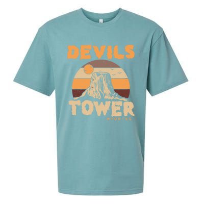 Devil's Tower Wyoming Hiking Camping Mountains Meaningful Gift Sueded Cloud Jersey T-Shirt